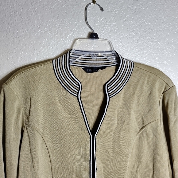 ming wang studded beige eye hook cardigan sz 2xl - Picture 2 of 6